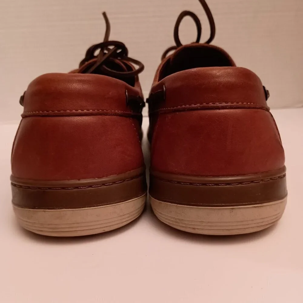 Allen Edmonds Eastport Boat Shoes Mens 10D Brown Leather 3Eye Casual Deck Preppy